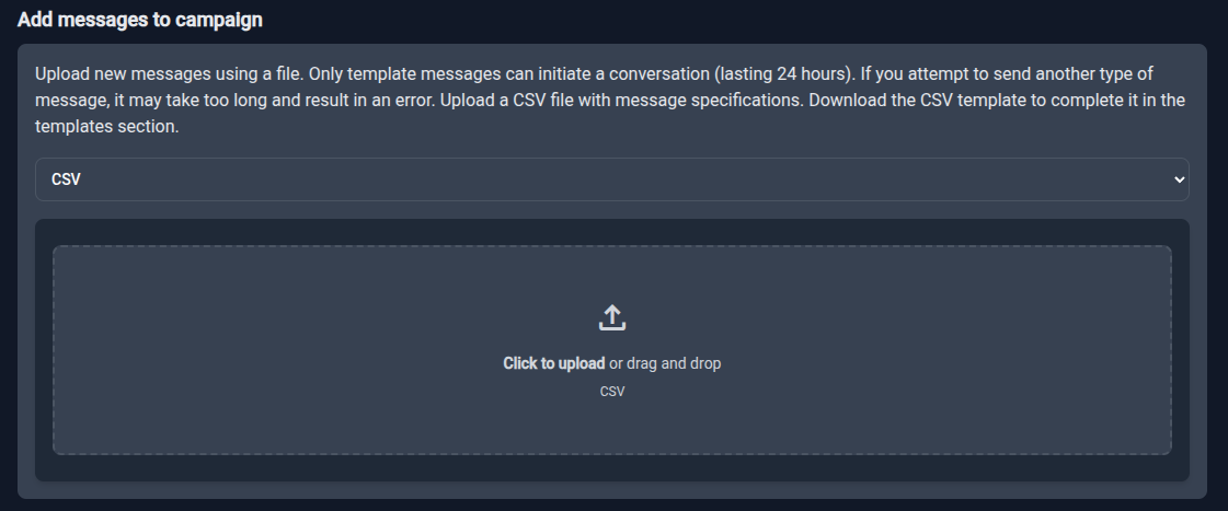 Add messages to campaign